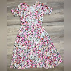 Vintage Floral Button Down Maxi Dress